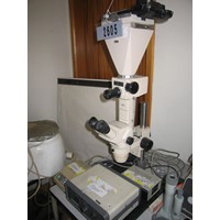 Microscope binocular  OLYMPUS x 40 with polaroid camera